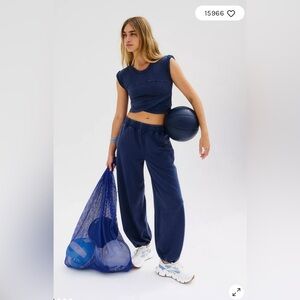 Free People Hot Shot Cross Over Set in Navy SZ S